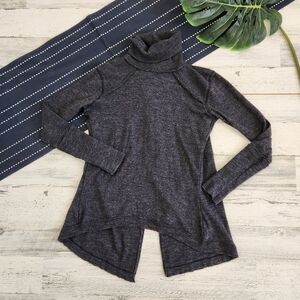 Free People We The Free Split Back Turtleneck Long Sleeve Grey Size XS